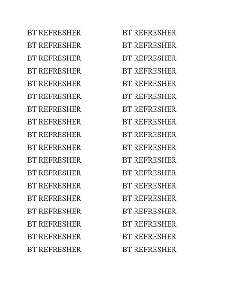 bt refresher